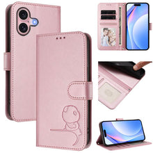 Load image into Gallery viewer, Litter Panda Embossing RFID Leather Phone Case with Lanyard, For iPhone 16, For iPhone 15 Pro Max, For iPhone 15 Pro, For iPhone 15 Plus, For iPhone 15, For iPhone 14 Plus, For iPhone 14 / 13, For iPhone 14 Pro