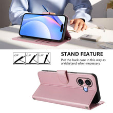 Load image into Gallery viewer, Litter Panda Embossing RFID Leather Phone Case with Lanyard, For iPhone 16, For iPhone 15 Pro Max, For iPhone 15 Pro, For iPhone 15 Plus, For iPhone 15, For iPhone 14 Plus, For iPhone 14 / 13, For iPhone 14 Pro
