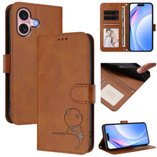Load image into Gallery viewer, Litter Panda Embossing RFID Leather Phone Case with Lanyard, For iPhone 16, For iPhone 15 Pro Max, For iPhone 15 Pro, For iPhone 15 Plus, For iPhone 15, For iPhone 14 Plus, For iPhone 14 / 13, For iPhone 14 Pro