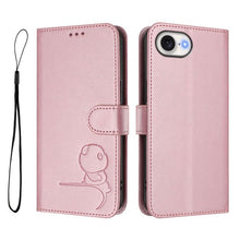 Load image into Gallery viewer, Litter Panda Embossing RFID Leather Phone Case with Lanyard, For iPhone 17e / 16e, For iPhone 17 Pro Max, For iPhone 17 Pro, For iPhone 17, For iPhone Air, For iPhone 16 Pro Max, For iPhone 16 Pro, For iPhone 16 Plus