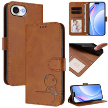Load image into Gallery viewer, Litter Panda Embossing RFID Leather Phone Case with Lanyard, For iPhone 17e / 16e, For iPhone 17 Pro Max, For iPhone 17 Pro, For iPhone 17, For iPhone Air, For iPhone 16 Pro Max, For iPhone 16 Pro, For iPhone 16 Plus