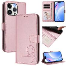 Load image into Gallery viewer, Litter Panda Embossing RFID Leather Phone Case with Lanyard, For iPhone 16, For iPhone 15 Pro Max, For iPhone 15 Pro, For iPhone 15 Plus, For iPhone 15, For iPhone 14 Plus, For iPhone 14 / 13, For iPhone 14 Pro