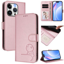 Load image into Gallery viewer, Litter Panda Embossing RFID Leather Phone Case with Lanyard, For iPhone 16, For iPhone 15 Pro Max, For iPhone 15 Pro, For iPhone 15 Plus, For iPhone 15, For iPhone 14 Plus, For iPhone 14 / 13, For iPhone 14 Pro