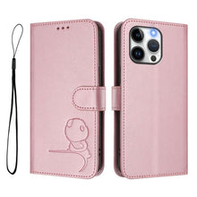 Load image into Gallery viewer, Litter Panda Embossing RFID Leather Phone Case with Lanyard, For iPhone 14 Pro Max, For iPhone SE 2022 / 2020 / 8 / 7, For iPhone 13 Pro Max, For iPhone 13 Pro, For iPhone 13 mini, For iPhone 12 / 12 Pro, For iPhone 12 Pro Max, For iPhone 12 mini
