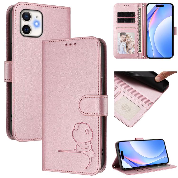 Litter Panda Embossing RFID Leather Phone Case with Lanyard, For iPhone 14 Pro Max, For iPhone SE 2022 / 2020 / 8 / 7, For iPhone 13 Pro Max, For iPhone 13 Pro, For iPhone 13 mini, For iPhone 12 / 12 Pro, For iPhone 12 Pro Max, For iPhone 12 mini