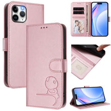 Load image into Gallery viewer, Litter Panda Embossing RFID Leather Phone Case with Lanyard, For iPhone 11 Pro Max, For iPhone 11, For iPhone 11 Pro, For iPhone X / XS, For iPhone XR, For iPhone XS Max, For iPhone 8 Plus / 7 Plus