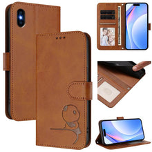 Load image into Gallery viewer, Litter Panda Embossing RFID Leather Phone Case with Lanyard, For iPhone 11 Pro Max, For iPhone 11, For iPhone 11 Pro, For iPhone X / XS, For iPhone XR, For iPhone XS Max, For iPhone 8 Plus / 7 Plus