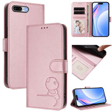 Load image into Gallery viewer, Litter Panda Embossing RFID Leather Phone Case with Lanyard, For iPhone 11 Pro Max, For iPhone 11, For iPhone 11 Pro, For iPhone X / XS, For iPhone XR, For iPhone XS Max, For iPhone 8 Plus / 7 Plus