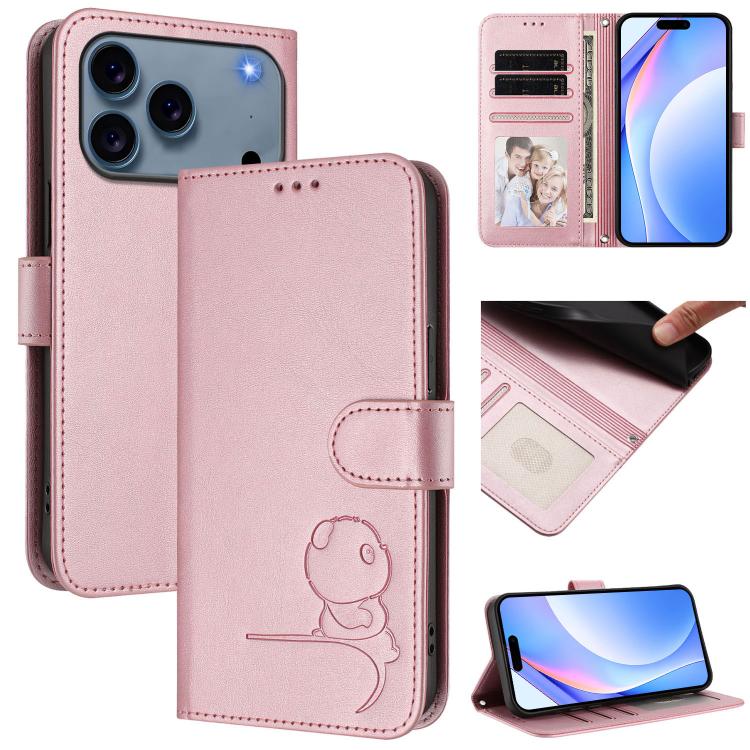 Litter Panda Embossing RFID Leather Phone Case with Lanyard, For iPhone 18 Pro / 17 Pro, For iPhone 18 Pro Max / 17 Pro Max, For iPhone 17e / 16e, For iPhone 17, For iPhone Air, For iPhone 16 Pro Max, For iPhone 16 Pro, For iPhone 16 Plus