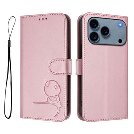Litter Panda Embossing RFID Leather Phone Case with Lanyard, For iPhone 18 Pro / 17 Pro, For iPhone 18 Pro Max / 17 Pro Max, For iPhone 17e / 16e, For iPhone 17, For iPhone Air, For iPhone 16 Pro Max, For iPhone 16 Pro, For iPhone 16 Plus