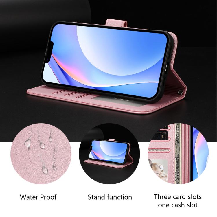 Litter Panda Embossing RFID Leather Phone Case with Lanyard, For iPhone 18 Pro / 17 Pro, For iPhone 18 Pro Max / 17 Pro Max, For iPhone 17e / 16e, For iPhone 17, For iPhone Air, For iPhone 16 Pro Max, For iPhone 16 Pro, For iPhone 16 Plus