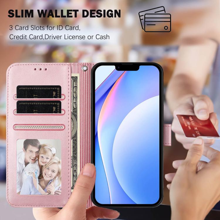 Litter Panda Embossing RFID Leather Phone Case with Lanyard, For iPhone 18 Pro / 17 Pro, For iPhone 18 Pro Max / 17 Pro Max, For iPhone 17e / 16e, For iPhone 17, For iPhone Air, For iPhone 16 Pro Max, For iPhone 16 Pro, For iPhone 16 Plus