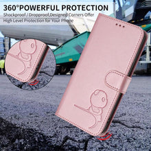 Load image into Gallery viewer, Litter Panda Embossing RFID Leather Phone Case with Lanyard, For iPhone 18 Pro / 17 Pro, For iPhone 18 Pro Max / 17 Pro Max, For iPhone 17e / 16e, For iPhone 17, For iPhone Air, For iPhone 16 Pro Max, For iPhone 16 Pro, For iPhone 16 Plus