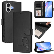 Load image into Gallery viewer, Litter Panda Embossing RFID Leather Phone Case with Lanyard, For iPhone 17e / 16e, For iPhone 17 Pro Max, For iPhone 17 Pro, For iPhone 17, For iPhone Air, For iPhone 16 Pro Max, For iPhone 16 Pro, For iPhone 16 Plus