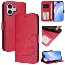 Load image into Gallery viewer, Litter Panda Embossing RFID Leather Phone Case with Lanyard, For iPhone 17e / 16e, For iPhone 17 Pro Max, For iPhone 17 Pro, For iPhone 17, For iPhone Air, For iPhone 16 Pro Max, For iPhone 16 Pro, For iPhone 16 Plus