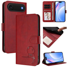 Load image into Gallery viewer, Litter Panda Embossing RFID Leather Phone Case with Lanyard, For iPhone 17e / 16e, For iPhone 17 Pro Max, For iPhone 17 Pro, For iPhone 17, For iPhone Air, For iPhone 16 Pro Max, For iPhone 16 Pro, For iPhone 16 Plus