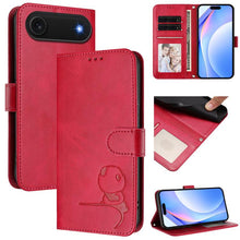 Load image into Gallery viewer, Litter Panda Embossing RFID Leather Phone Case with Lanyard, For iPhone 17e / 16e, For iPhone 17 Pro Max, For iPhone 17 Pro, For iPhone 17, For iPhone Air, For iPhone 16 Pro Max, For iPhone 16 Pro, For iPhone 16 Plus