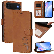 Load image into Gallery viewer, Litter Panda Embossing RFID Leather Phone Case with Lanyard, For iPhone 17e / 16e, For iPhone 17 Pro Max, For iPhone 17 Pro, For iPhone 17, For iPhone Air, For iPhone 16 Pro Max, For iPhone 16 Pro, For iPhone 16 Plus
