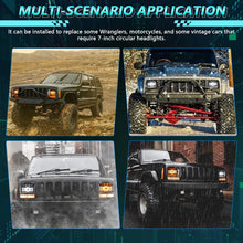 Load image into Gallery viewer, Y19 H4 7 inch Car Sun Style Square Modified Headlight for Jeep Wrangler, Y19