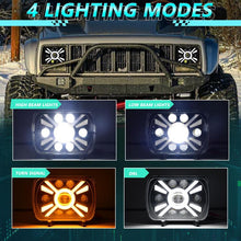 Load image into Gallery viewer, Y23 H4 7 inch Car Seven-bead Sun Style Square Modified Headlight for Jeep Wrangler, Y23