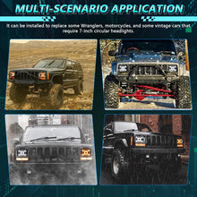 Load image into Gallery viewer, Y23 H4 7 inch Car Seven-bead Sun Style Square Modified Headlight for Jeep Wrangler, Y23