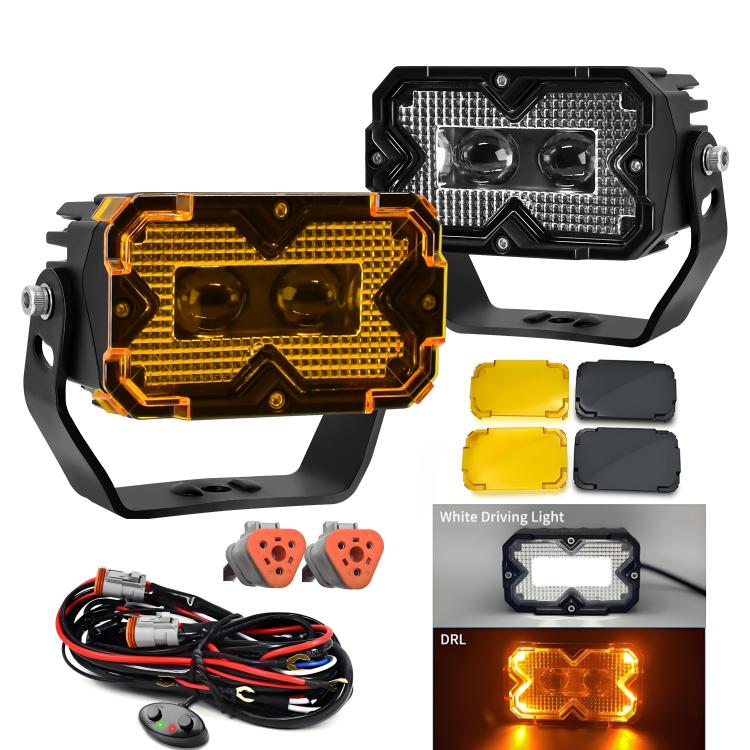2pcs/Pack Car 70W High-power Matrix Eyes Work Light with Cable Set, Eyes