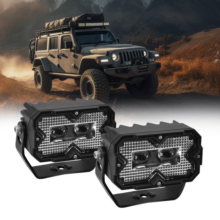2pcs/Pack Car 70W High-power Matrix Eyes Work Light with Cable Set, Eyes