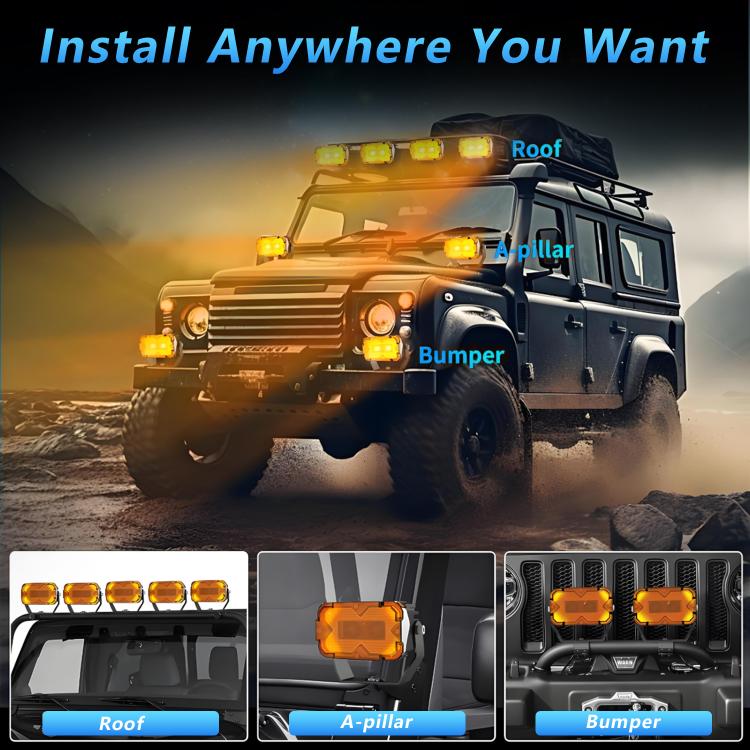 2pcs/Pack Car 70W High-power Matrix Eyes Work Light with Cable Set, Eyes