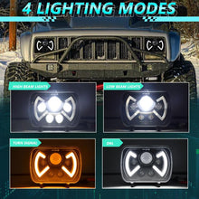 Load image into Gallery viewer, Y22 H4 7 inch Car Butterfly Style Square Modified Headlight for Jeep Wrangler, Y22