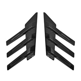 1 Pair Car Rear Windshield Air Cent Shark Fin Decorative Sticker, Carbon Pattern, Bright Black