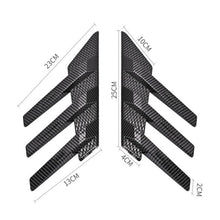 Load image into Gallery viewer, 1 Pair Car Rear Windshield Air Cent Shark Fin Decorative Sticker, Carbon Pattern, Bright Black