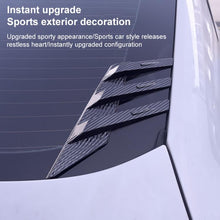 Load image into Gallery viewer, 1 Pair Car Rear Windshield Air Cent Shark Fin Decorative Sticker, Carbon Pattern, Bright Black