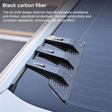 Load image into Gallery viewer, 1 Pair Car Rear Windshield Air Cent Shark Fin Decorative Sticker, Carbon Pattern, Bright Black