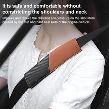 Load image into Gallery viewer, Car Leather Carbon Fiber Stitching Seat Belt Shoulder Guard