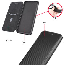 Load image into Gallery viewer, Carbon Fiber Texture Magnetic Horizontal Flip TPU + PC + PU Leather Case with Card Slot
