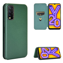 Load image into Gallery viewer, Carbon Fiber Texture Magnetic Horizontal Flip TPU + PC + PU Leather Case with Card Slot