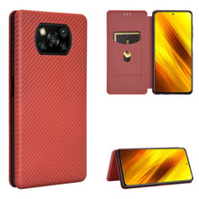Load image into Gallery viewer, Carbon Fiber Texture Magnetic Horizontal Flip TPU + PC + PU Leather Case with Card Slot