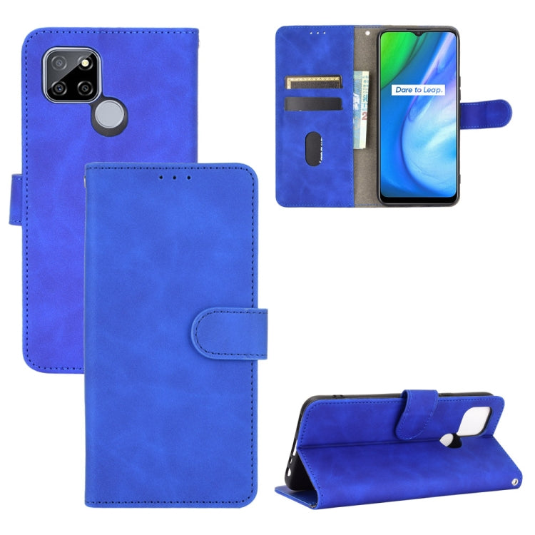 Solid Color Skin Feel Magnetic Buckle Horizontal Flip Calf Texture PU Leather Case with Holder & Card Slots & Wallet