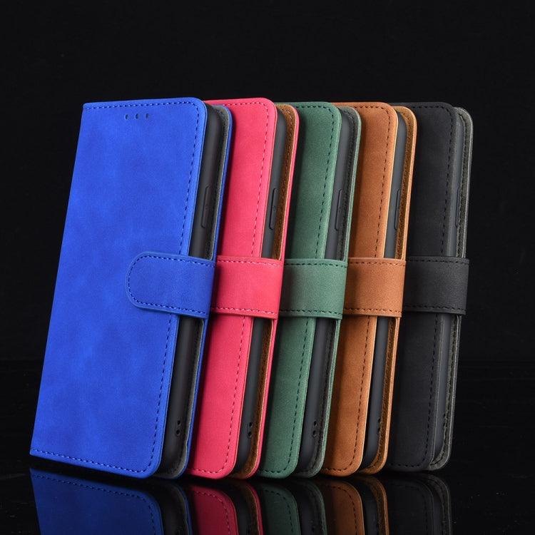 Solid Color Skin Feel Magnetic Buckle Horizontal Flip Calf Texture PU Leather Case with Holder & Card Slots & Wallet