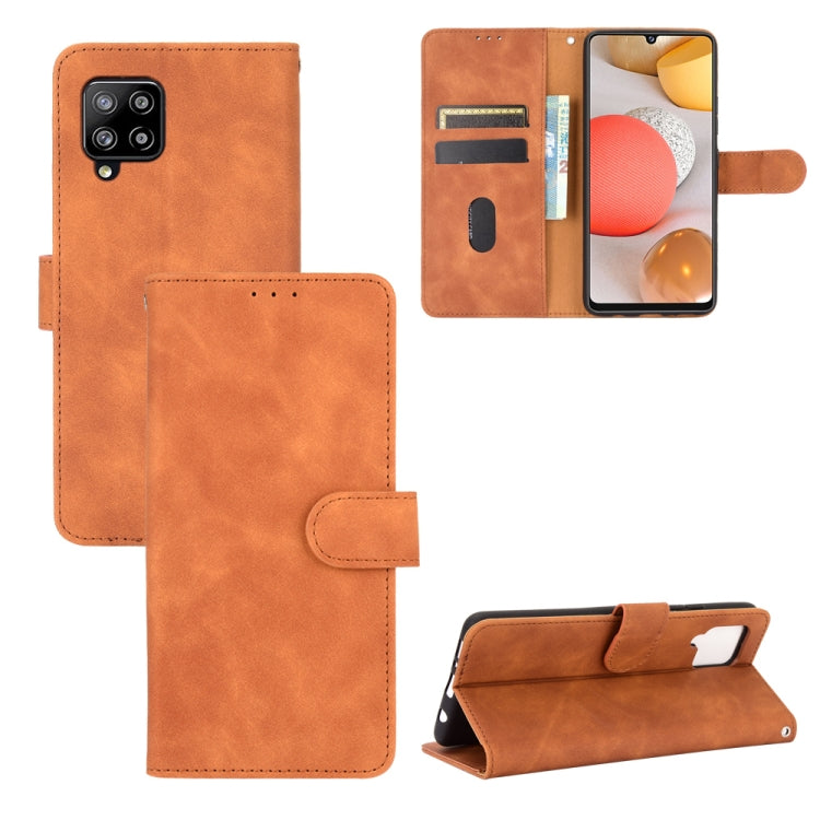 Solid Color Skin Feel Magnetic Buckle Horizontal Flip Calf Texture PU Leather Case with Holder & Card Slots & Wallet