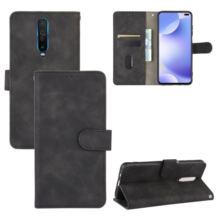 Solid Color Skin Feel Magnetic Buckle Horizontal Flip Calf Texture PU Leather Case with Holder & Card Slots & Wallet