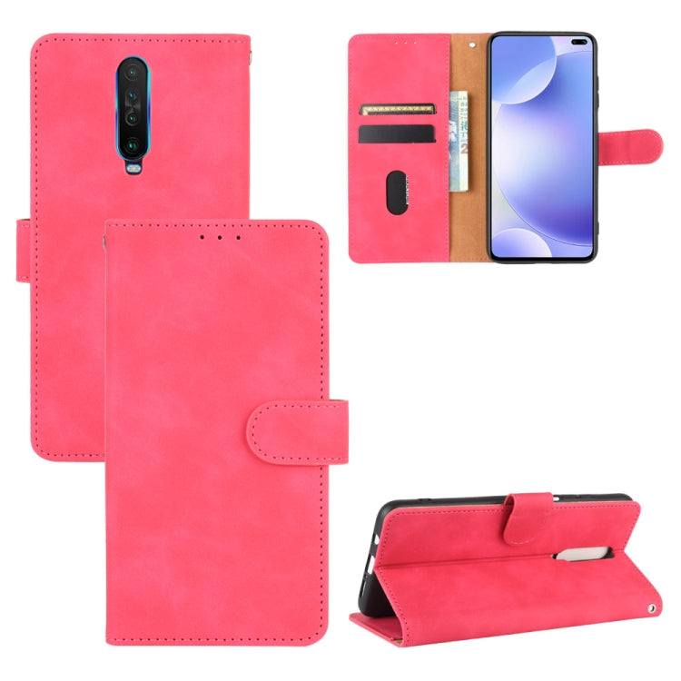 Solid Color Skin Feel Magnetic Buckle Horizontal Flip Calf Texture PU Leather Case with Holder & Card Slots & Wallet