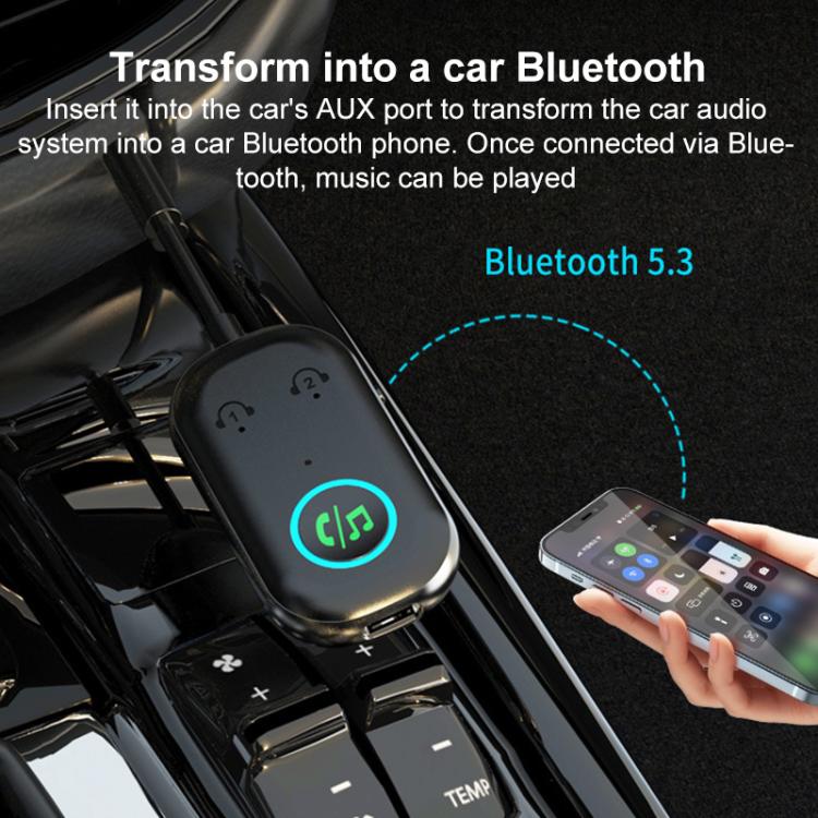 BR08T 2 in 1 Car Bluetooth AUX Receiver Transmitter Bluetooth Audio Adapter, BR08T