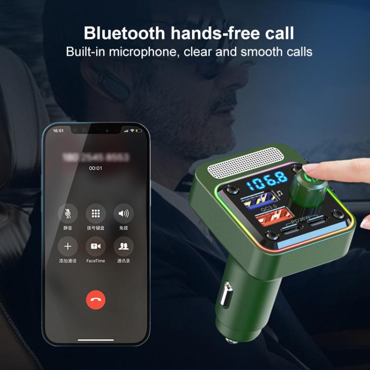 BC91 Car Bluetooth Hands-free Calling PD36W Fast Charging with Atmosphere Light, BC91