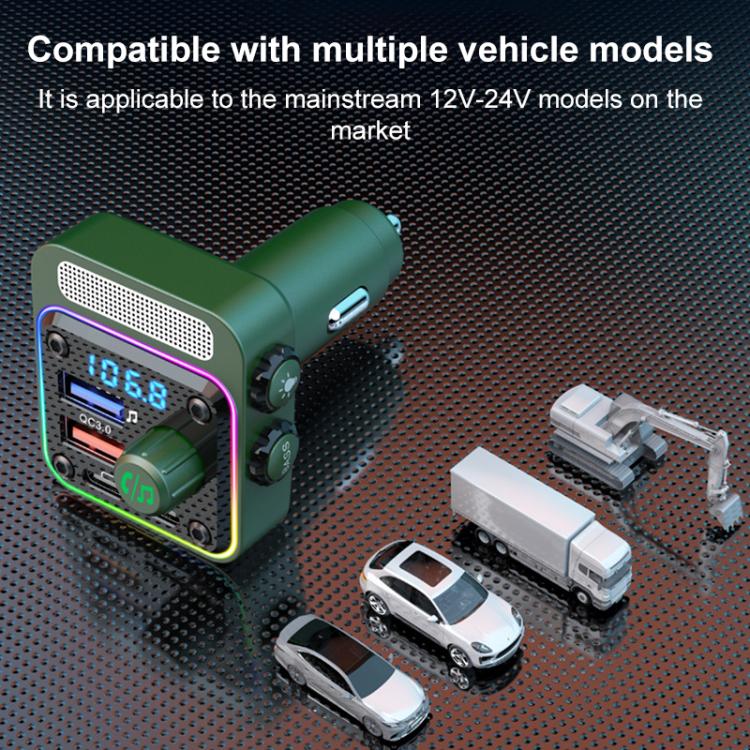 BC91 Car Bluetooth Hands-free Calling PD36W Fast Charging with Atmosphere Light, BC91