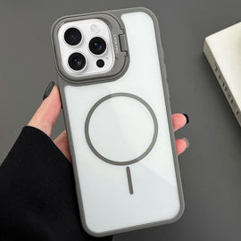 PC Lens Holder MagSafe Magnetic Phone Case, For iPhone 16 Pro Max, For iPhone 16 Pro, For iPhone 16 Plus, For iPhone 16, For iPhone 15 Pro Max, For iPhone 15 Pro, For iPhone 15 Plus, For iPhone 15, For iPhone 14 Plus