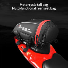Load image into Gallery viewer, GHOST RACING GR-CWB06 PU Leather Motorcycle Tail Bag Rear Seat Travel Bag Backpack