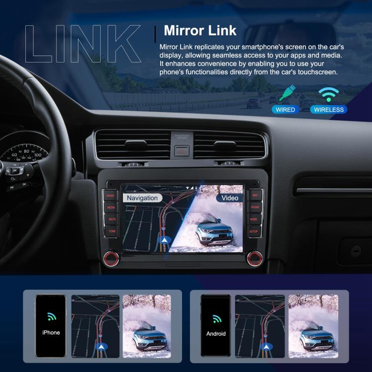 For Volkswagen Android 15 9 inch Screen Car Player Car Central Control Navigation, Standard, Standard+AHD+Microphone
