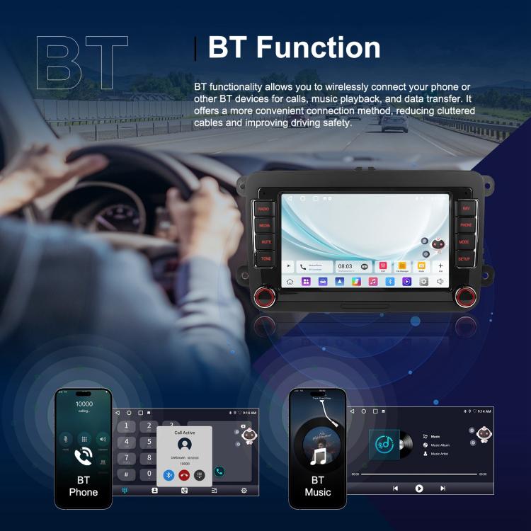 For Volkswagen Android 15 9 inch Screen Car Player Car Central Control Navigation, Standard, Standard+AHD+Microphone