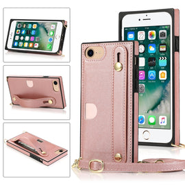 Wrist Strap PU+TPU Shockproof Protective Case with Crossbody Lanyard & Holder & Card Slot, For iPhone 6, For iPhone 7 / 8 / SE 2020, For iPhone 6 Plus, For iPhone 8 Plus / 7 Plus, For iPhone XS / X, For iPhone XR, For iPhone XS Max, For iPhone 11      ...